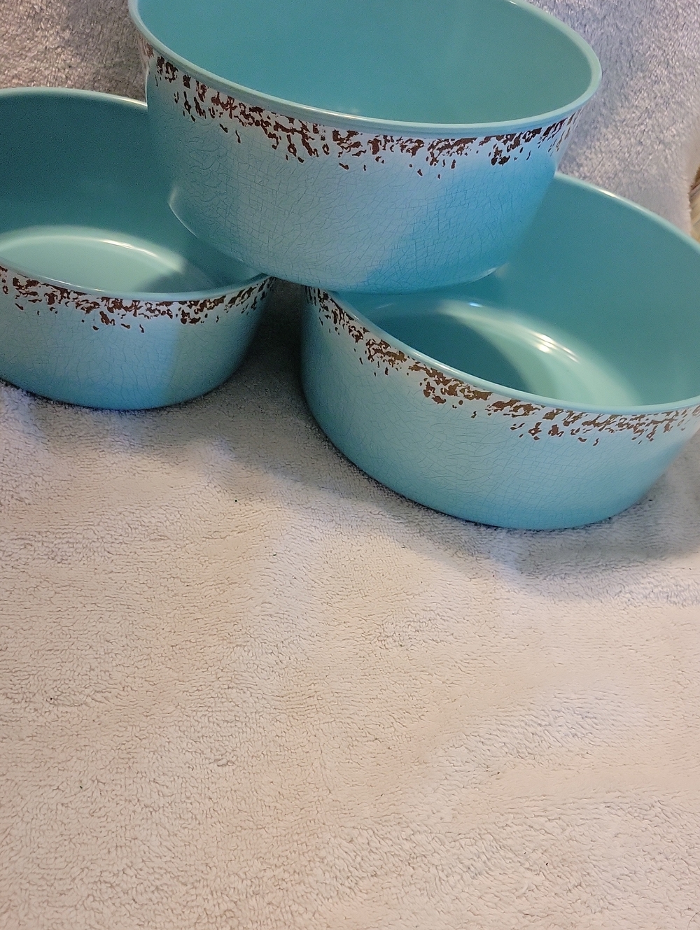 Tommy Bahama Aqua Melamine Nesting Bowls